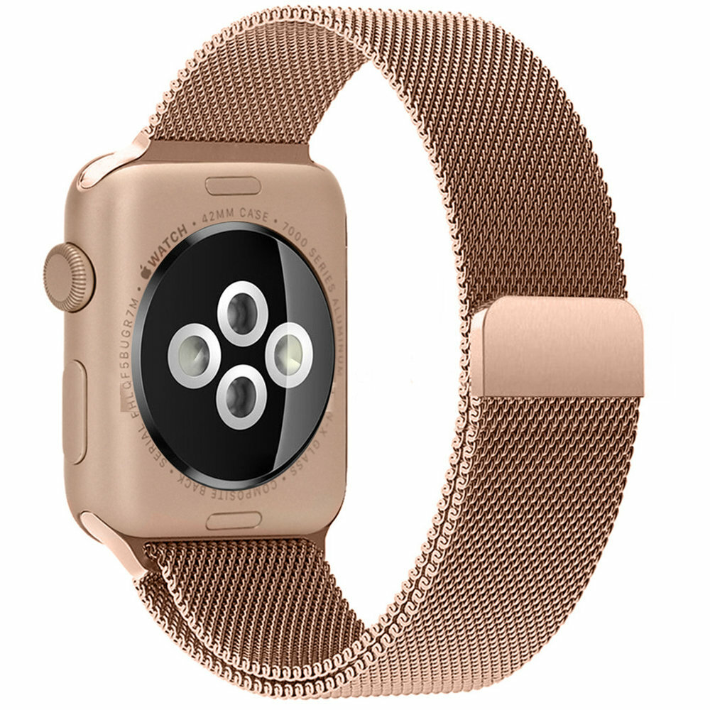 Milanese RVS bandje - Champagne goud - Geschikt voor Apple Watch 38mm / 40mm / 41mm / 42mm