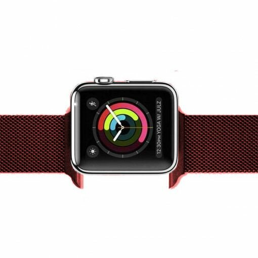 Milanese RVS bandje - Rood - Geschikt voor Apple Watch 38mm / 40mm / 41mm / 42mm
