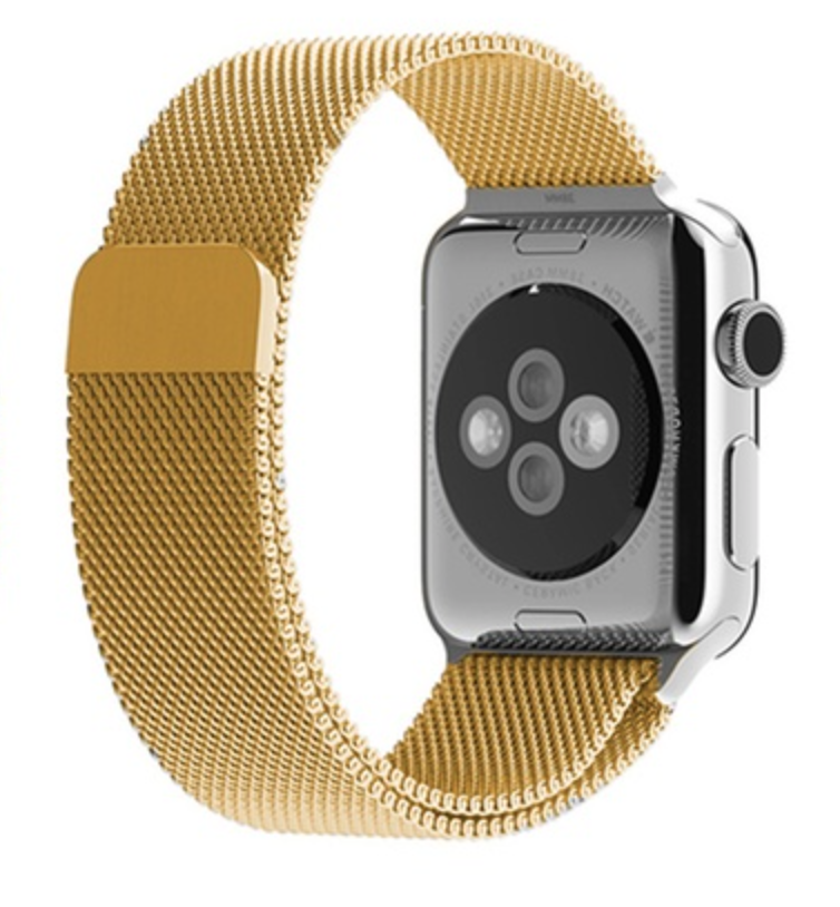 Milanese RVS bandje - Goud - Geschikt voor Apple Watch 44mm / 45mm&nbsp;/ 46mm / 49mm