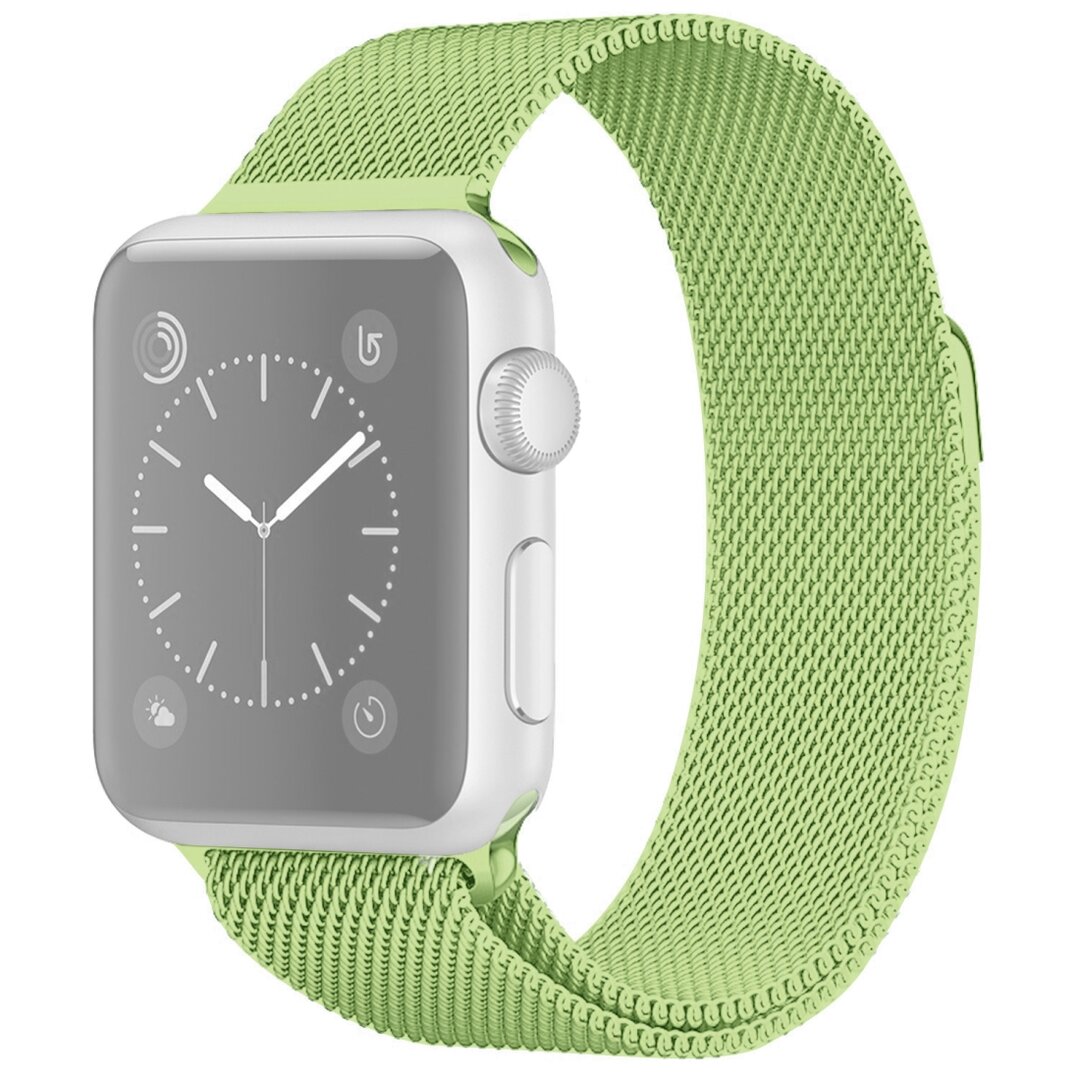 Milanese RVS bandje - Groen - Geschikt voor Apple Watch 44mm / 45mm&nbsp;/ 46mm / 49mm