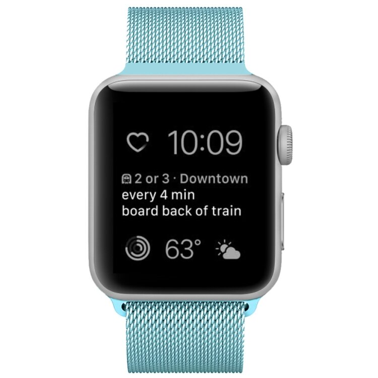 Milanese RVS bandje - Lichtblauw - Geschikt voor Apple Watch 44mm / 45mm&nbsp;/ 46mm / 49mm