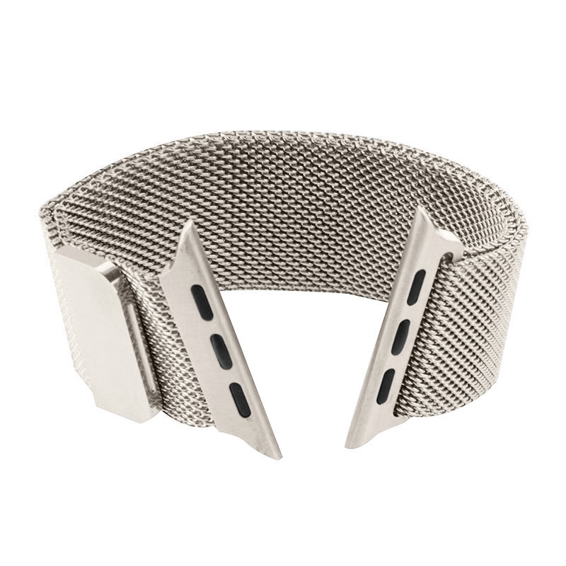 Milanese RVS bandje - Sterrenlicht / Starlight - Geschikt voor Apple Watch 44mm / 45mm&nbsp;/ 46mm / 49mm
