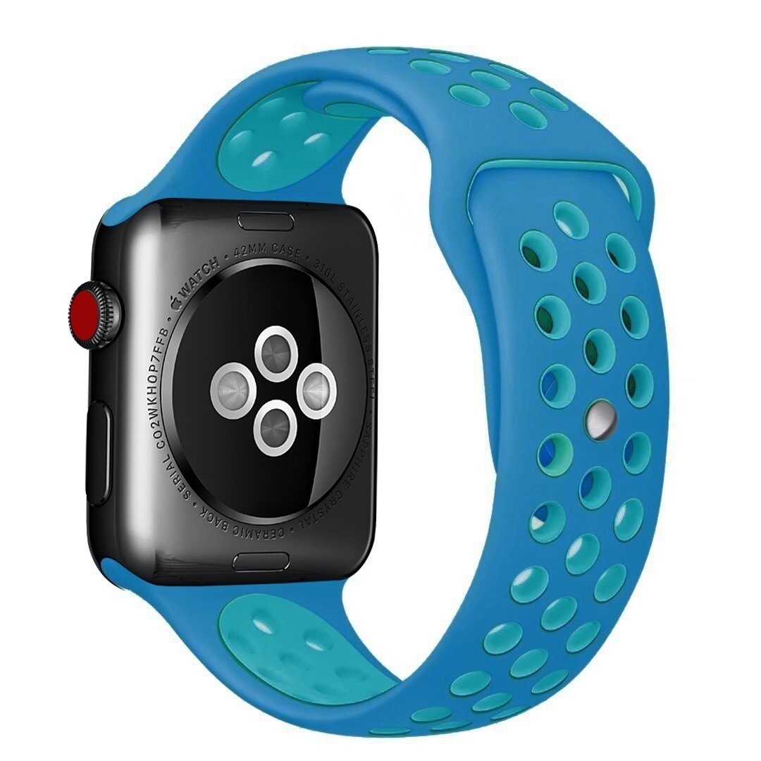 Sportbandje - Maat: S/M - Blauw - Geschikt voor Apple Watch 38mm / 40mm / 41mm / 42mm