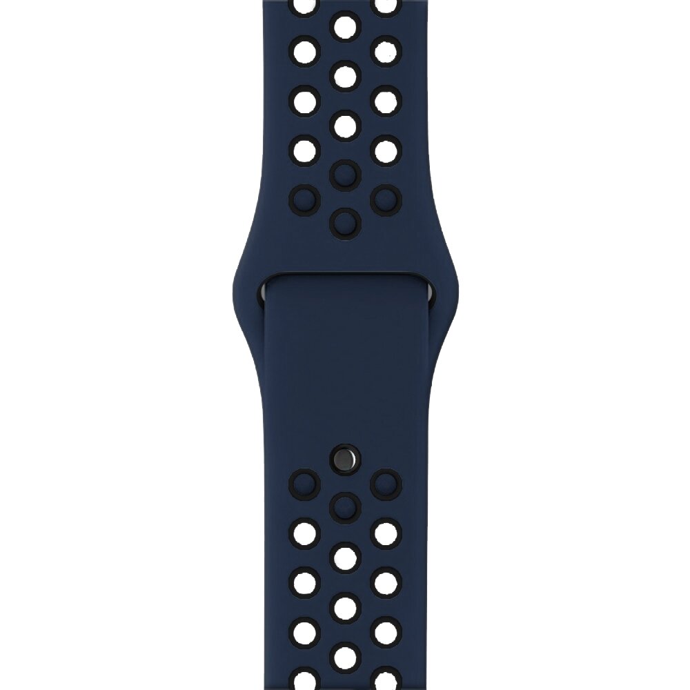 Sportbandje - Maat: M/L - Blauw + Zwart - Geschikt voor Apple Watch 38mm / 40mm / 41mm / 42mm