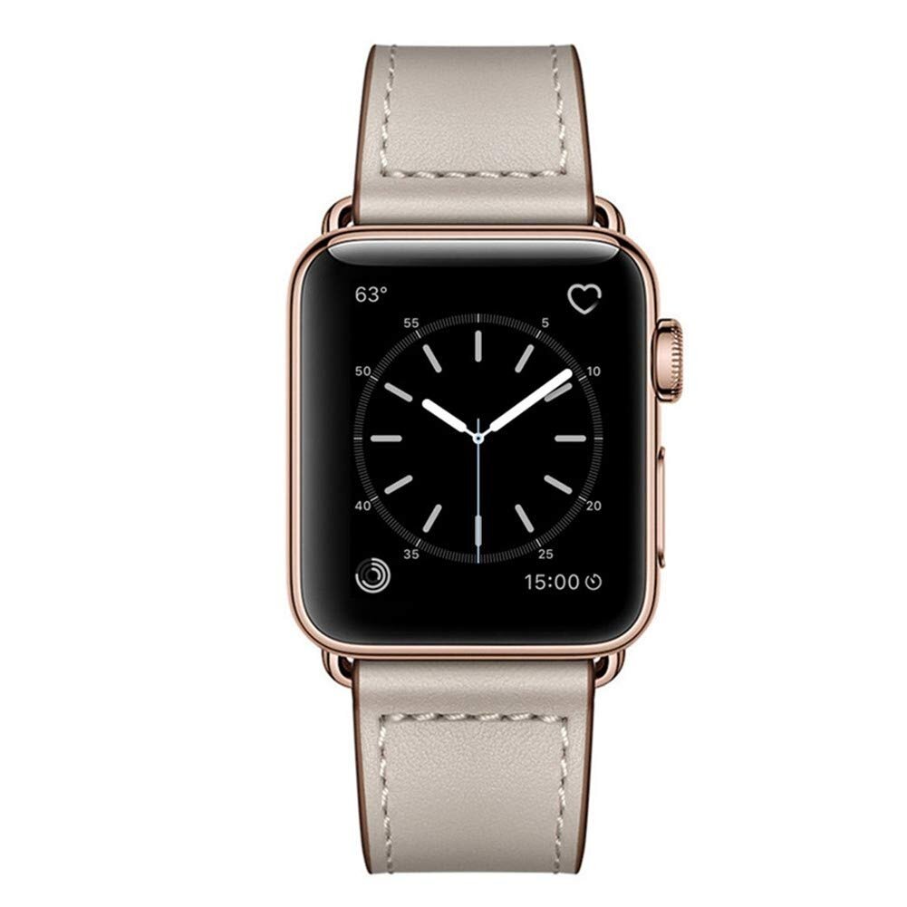 Leren bandje - Taupe - Geschikt voor Apple Watch 44mm / 45mm&nbsp;/ 46mm / 49mm
