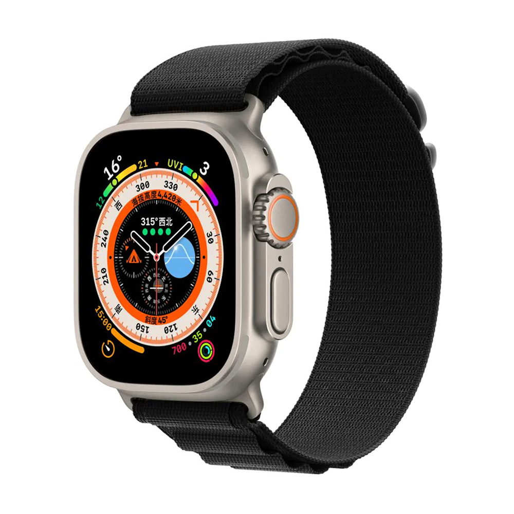 Alpine Loop nylon bandje - Zwart - Geschikt voor Apple Watch 38mm / 40mm / 41mm / 42mm