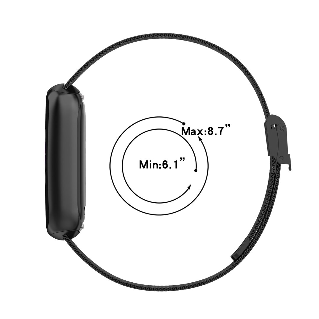 Fitbit Luxe - Milanese bandje met klemsluiting - Zwart