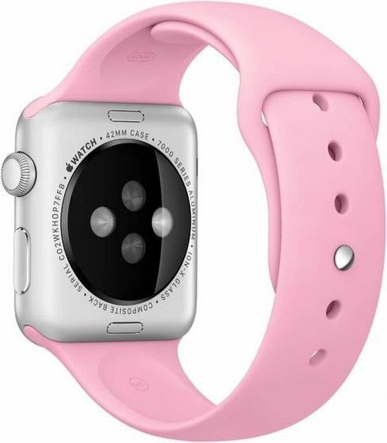 Rubberen sportbandje - Roze - Geschikt voor Apple Watch 44mm / 45mm&nbsp;/ 46mm / 49mm
