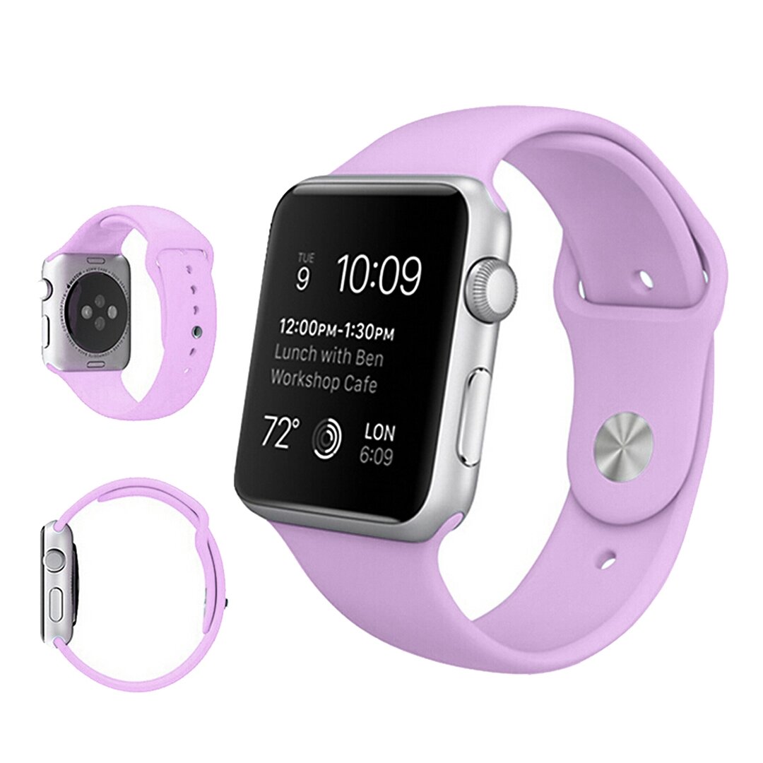 Rubberen sportbandje - Paars - Geschikt voor Apple Watch 44mm / 45mm&nbsp;/ 46mm / 49mm
