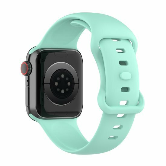 Siliconen sportbandje - Mint Groen - Maat: M/L - Geschikt voor Apple Watch 44mm / 45mm&nbsp;/ 46mm / 49mm