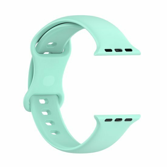 Siliconen sportbandje - Mint Groen - Maat: M/L - Geschikt voor Apple Watch 44mm / 45mm&nbsp;/ 46mm / 49mm