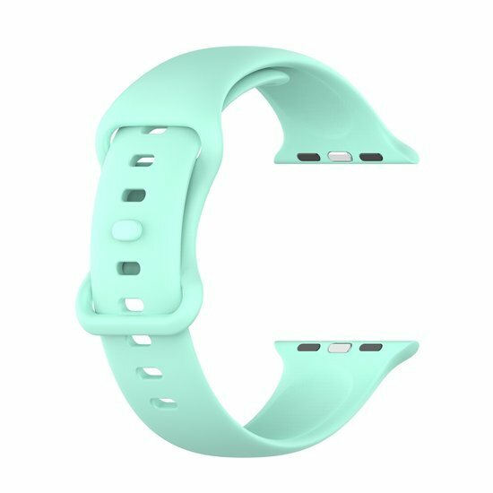 Siliconen sportbandje - Mint Groen - Maat: M/L - Geschikt voor Apple Watch 44mm / 45mm&nbsp;/ 46mm / 49mm