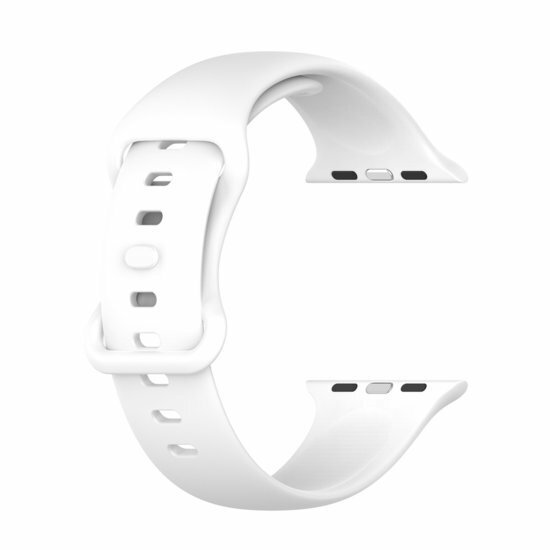 Siliconen sportbandje - Wit - Maat: M/L - Geschikt voor Apple Watch 44mm / 45mm&nbsp;/ 46mm / 49mm