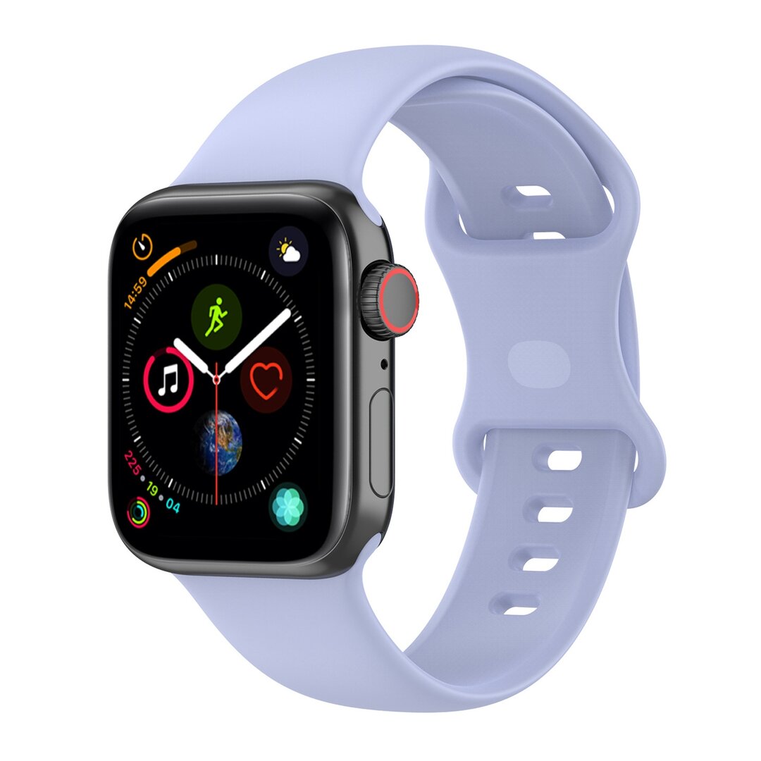 Siliconen sportbandje - Licht paars - Maat: M/L - Geschikt voor Apple Watch 44mm / 45mm&nbsp;/ 46mm / 49mm