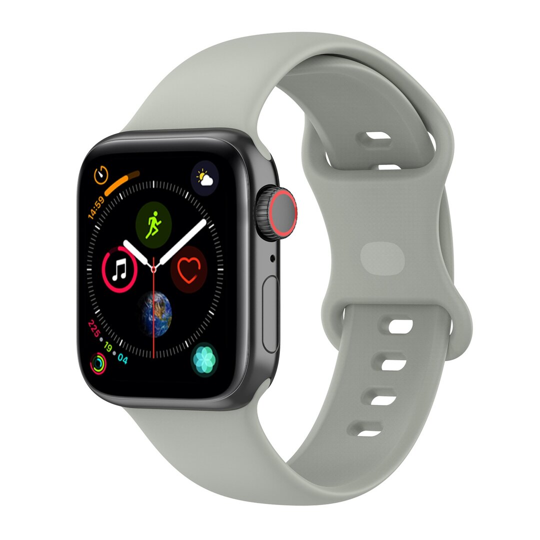 Siliconen sportbandje - Grijs - Maat: M/L - Geschikt voor Apple Watch 44mm / 45mm&nbsp;/ 46mm / 49mm