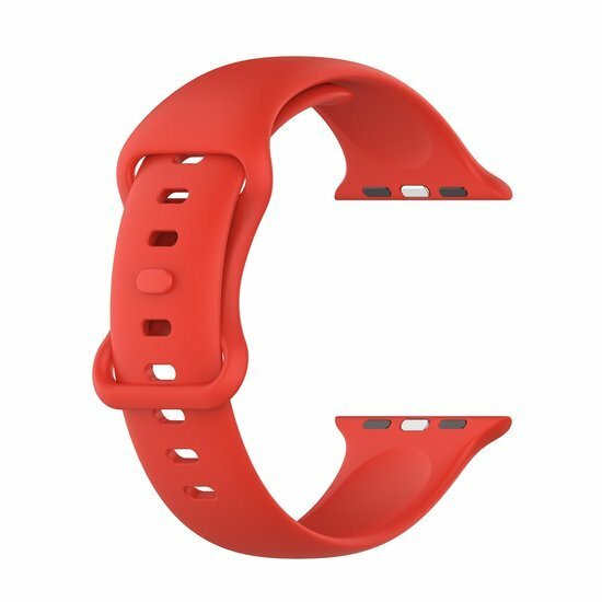 Siliconen sportbandje - Rood - Maat: M/L - Geschikt voor Apple Watch 44mm / 45mm&nbsp;/ 46mm / 49mm