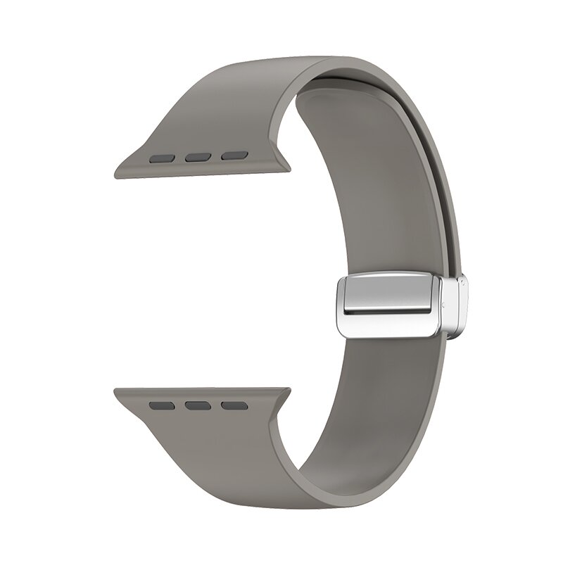 Siliconen bandje - Folding Buckle - Grijs - Geschikt voor Apple Watch 38mm / 40mm / 41mm / 42mm