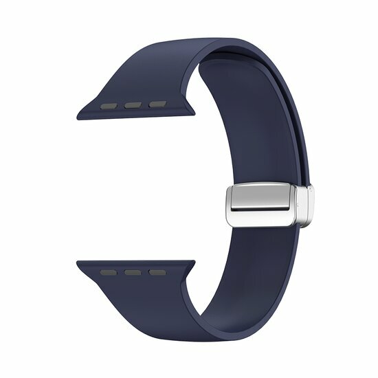Siliconen bandje - Folding Buckle - Donkerblauw - Geschikt voor Apple Watch 44mm / 45mm&nbsp;/ 46mm / 49mm