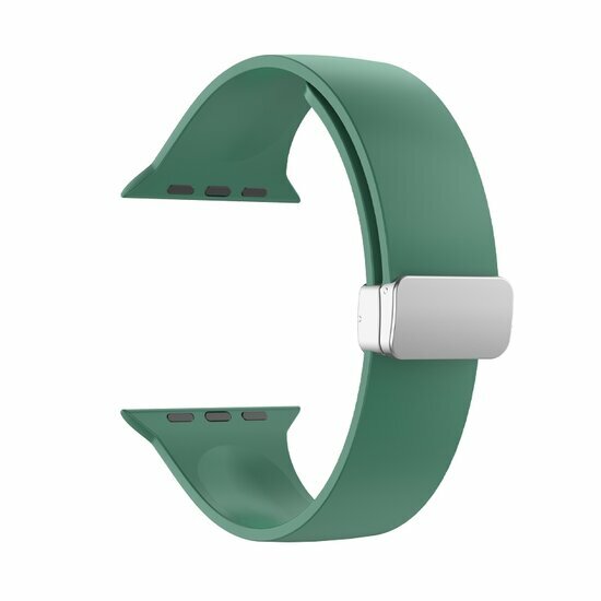 Siliconen bandje - Folding Buckle - Groen - Geschikt voor Apple Watch 44mm / 45mm&nbsp;/ 46mm / 49mm
