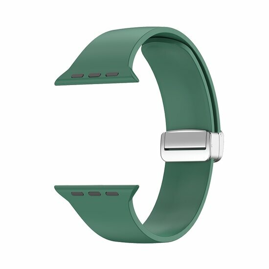 Siliconen bandje - Folding Buckle - Groen - Geschikt voor Apple Watch 44mm / 45mm&nbsp;/ 46mm / 49mm