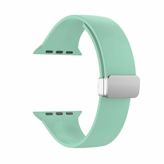 Siliconen bandje - Folding Buckle - Lichtgroen - Geschikt voor Apple Watch 44mm / 45mm&nbsp;/ 46mm / 49mm