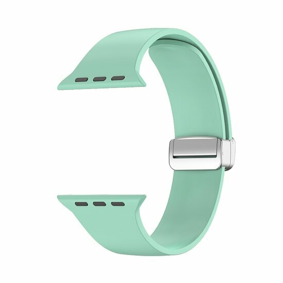 Siliconen bandje - Folding Buckle - Lichtgroen - Geschikt voor Apple Watch 44mm / 45mm&nbsp;/ 46mm / 49mm