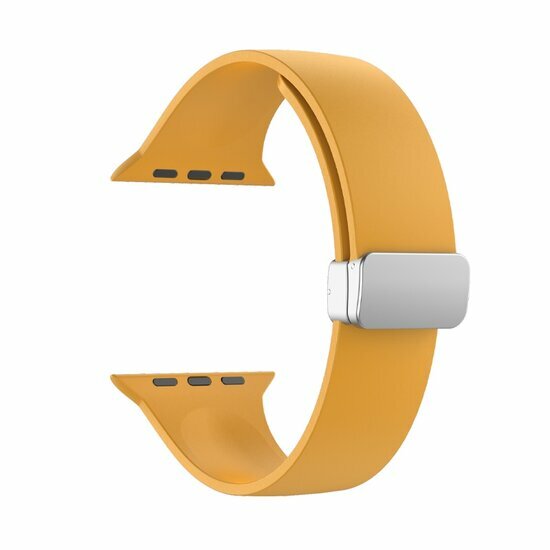 Siliconen bandje - Folding Buckle - Oker - Geschikt voor Apple Watch 44mm / 45mm&nbsp;/ 46mm / 49mm