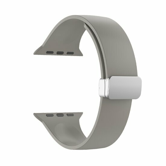 Siliconen bandje - Folding Buckle - Grijs - Geschikt voor Apple Watch 44mm / 45mm&nbsp;/ 46mm / 49mm