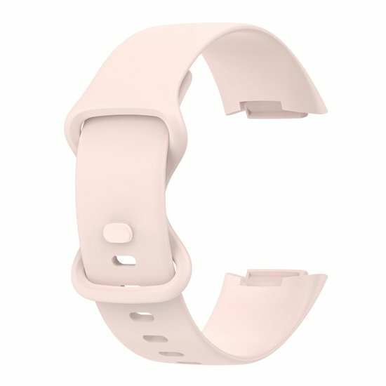 FitBit Charge 5 &amp; 6 Sportbandje met dubbele lus - Zand roze - Maat: S