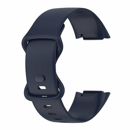 FitBit Charge 5 &amp; 6 Sportbandje met dubbele lus - Donkerblauw - Maat: L
