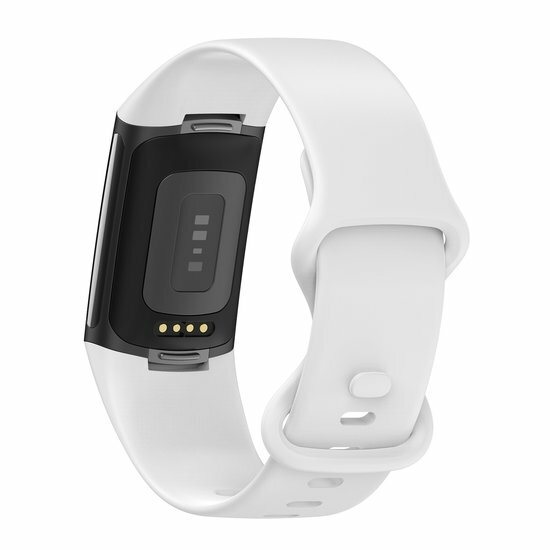 FitBit Charge 5 &amp; 6 Sportbandje met dubbele lus - Wit - Maat: L