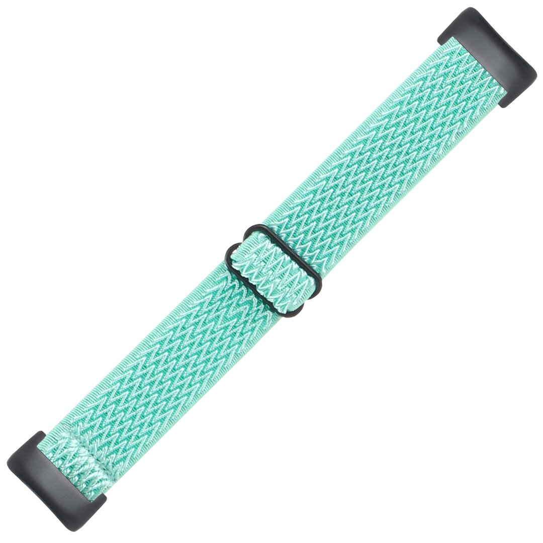 FitBit Charge 5 &amp; 6 Elastische solo loop nylon bandje - Turquoise