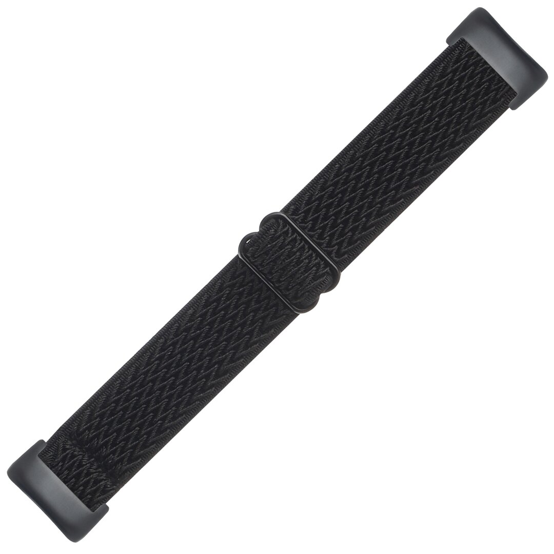 FitBit Charge 5 &amp; 6 Elastische solo loop nylon bandje - Zwart