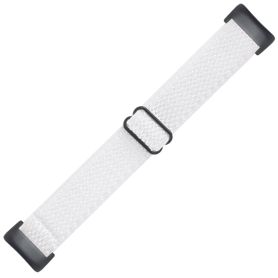 FitBit Charge 5 &amp; 6 Elastische solo loop nylon bandje - Wit