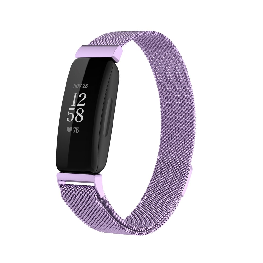 Fitbit Inspire 2 &amp; Ace 3 Milanese bandje - Maat: Small  - Lila