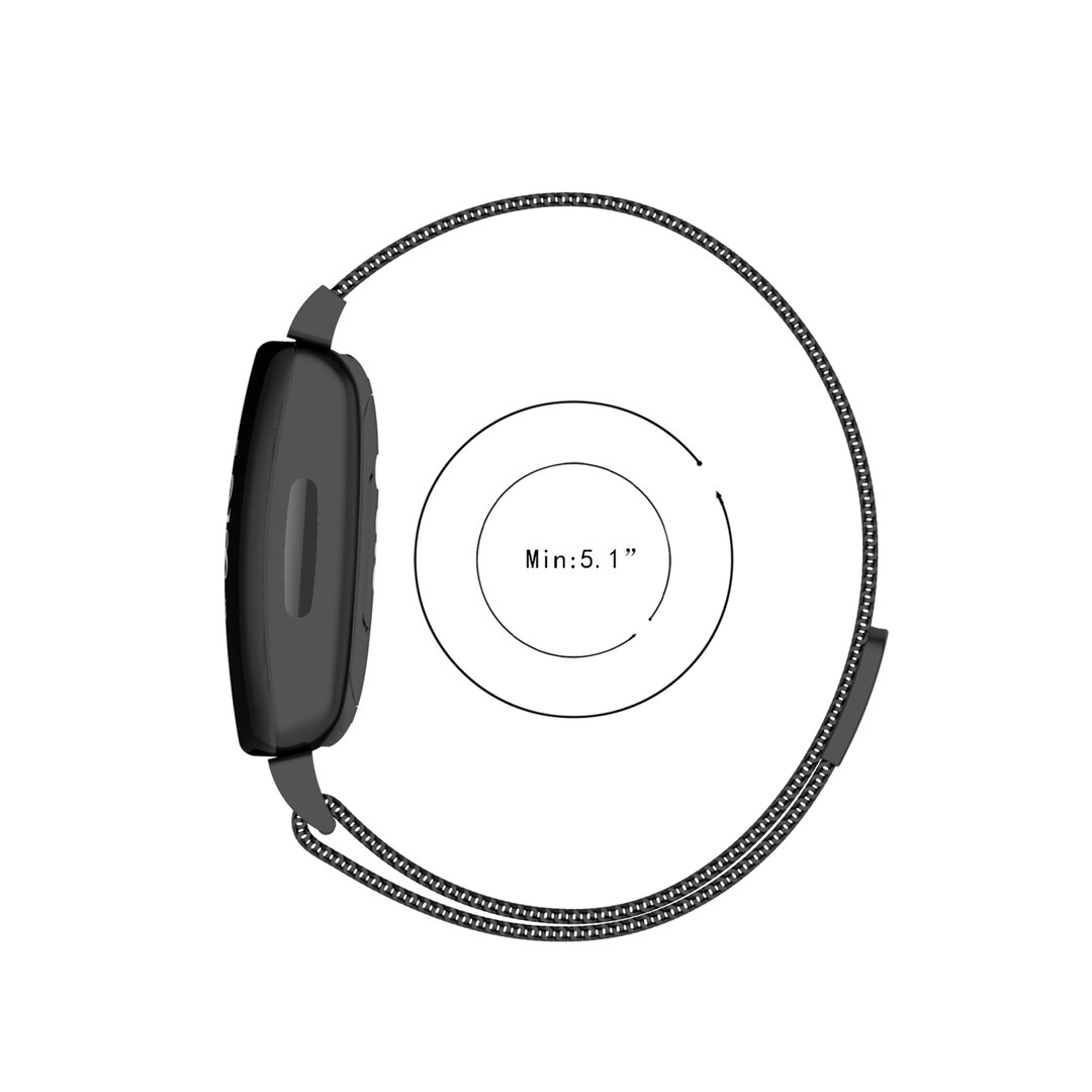 Fitbit Inspire 2 &amp; Ace 3 Milanese bandje - Maat: Small  - Lila