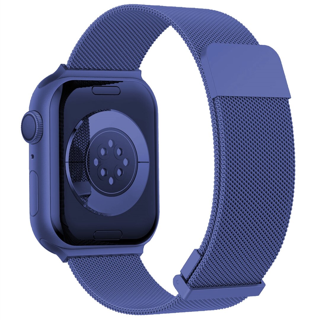 Milanese band - Donkerblauw - Extra sterke magneet - Geschikt voor Apple Watch 38mm / 40mm / 41mm / 42mm