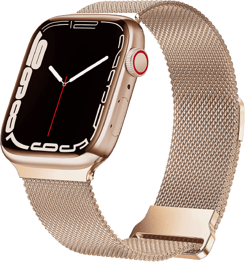 Milanese band - Champagne / ros&eacute; goud - Extra sterke magneet - Geschikt voor Apple Watch 38mm / 40mm / 41mm / 42mm