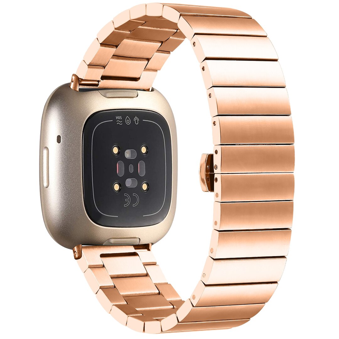 Fitbit Versa 3/4 &amp; Sense 1/2 metalen schakelband - Champagne goud