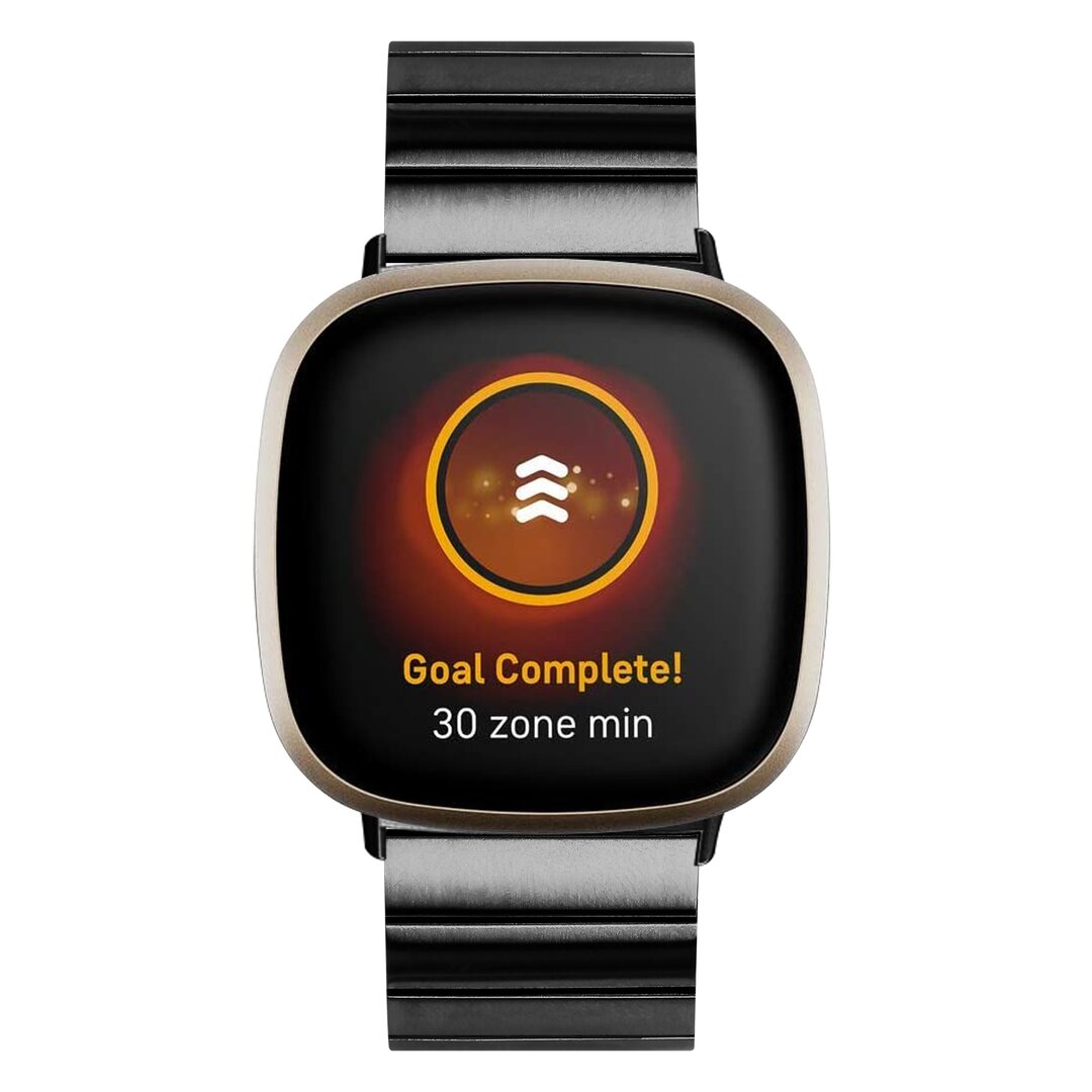 Fitbit Versa 3/4 &amp; Sense 1/2 metalen schakelband - Zwart