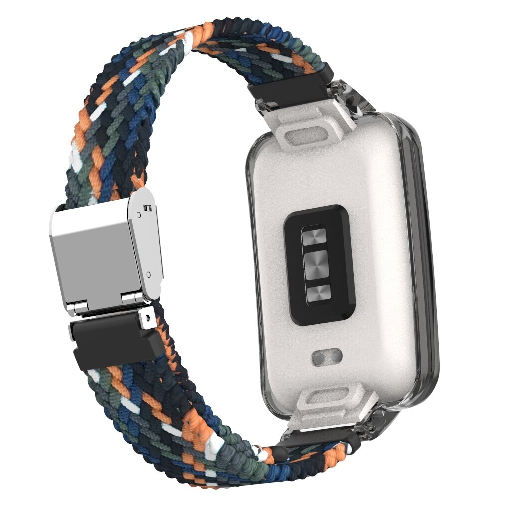 Braided nylon bandje met case - Multicolor Dark - Xiaomi Smart band 7 Pro