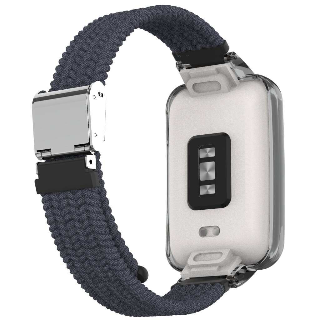 Braided nylon bandje met case - Donkergrijs - Xiaomi Smart band 7 Pro