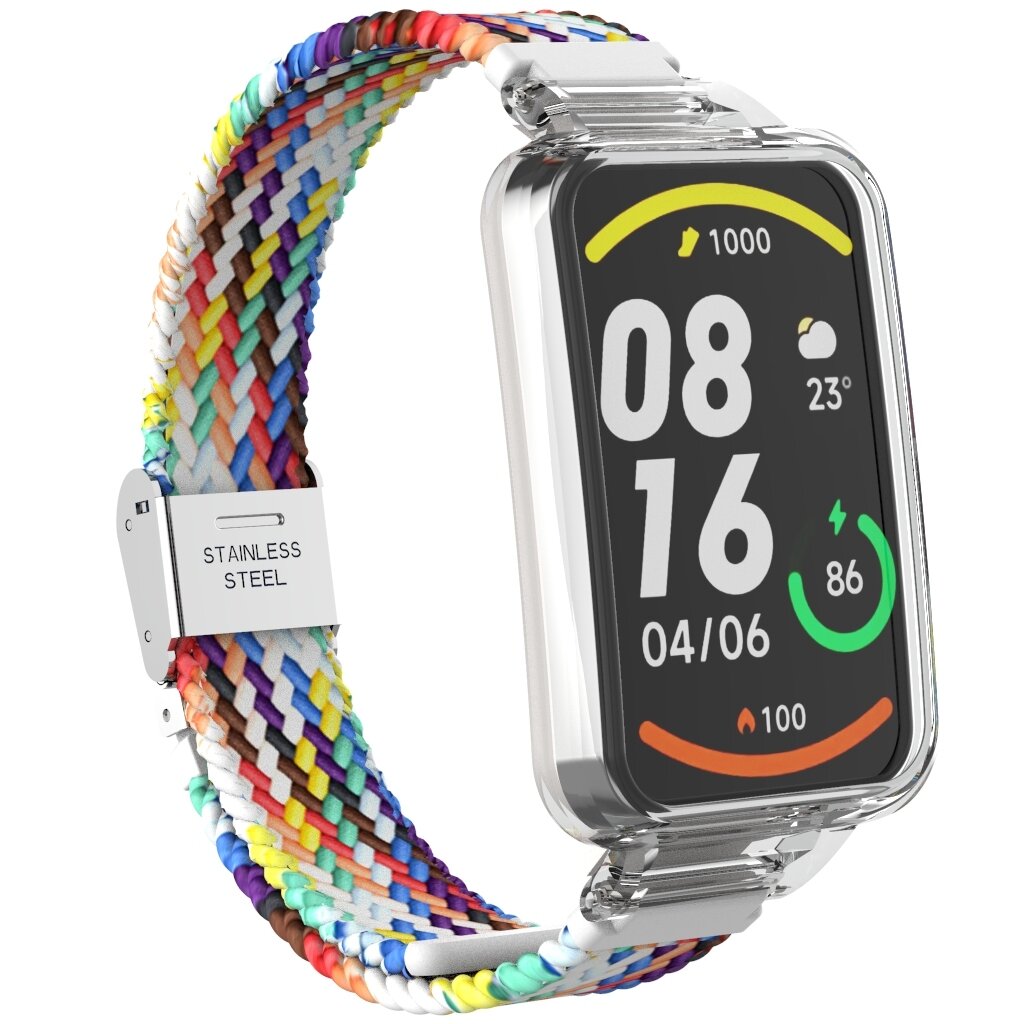 Braided nylon bandje met case - Multicolor - Xiaomi Smart band 7 Pro