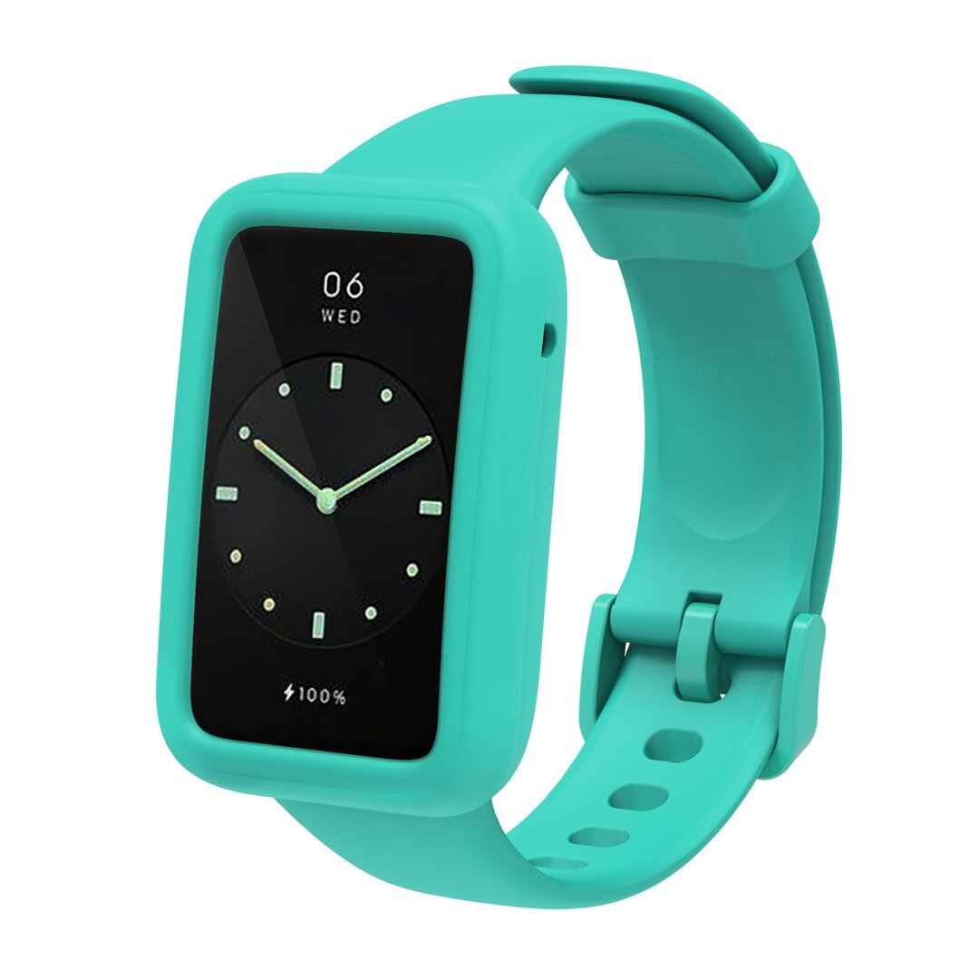 Siliconen sportbandje met case - Turquoise - Xiaomi Smart band 7 Pro