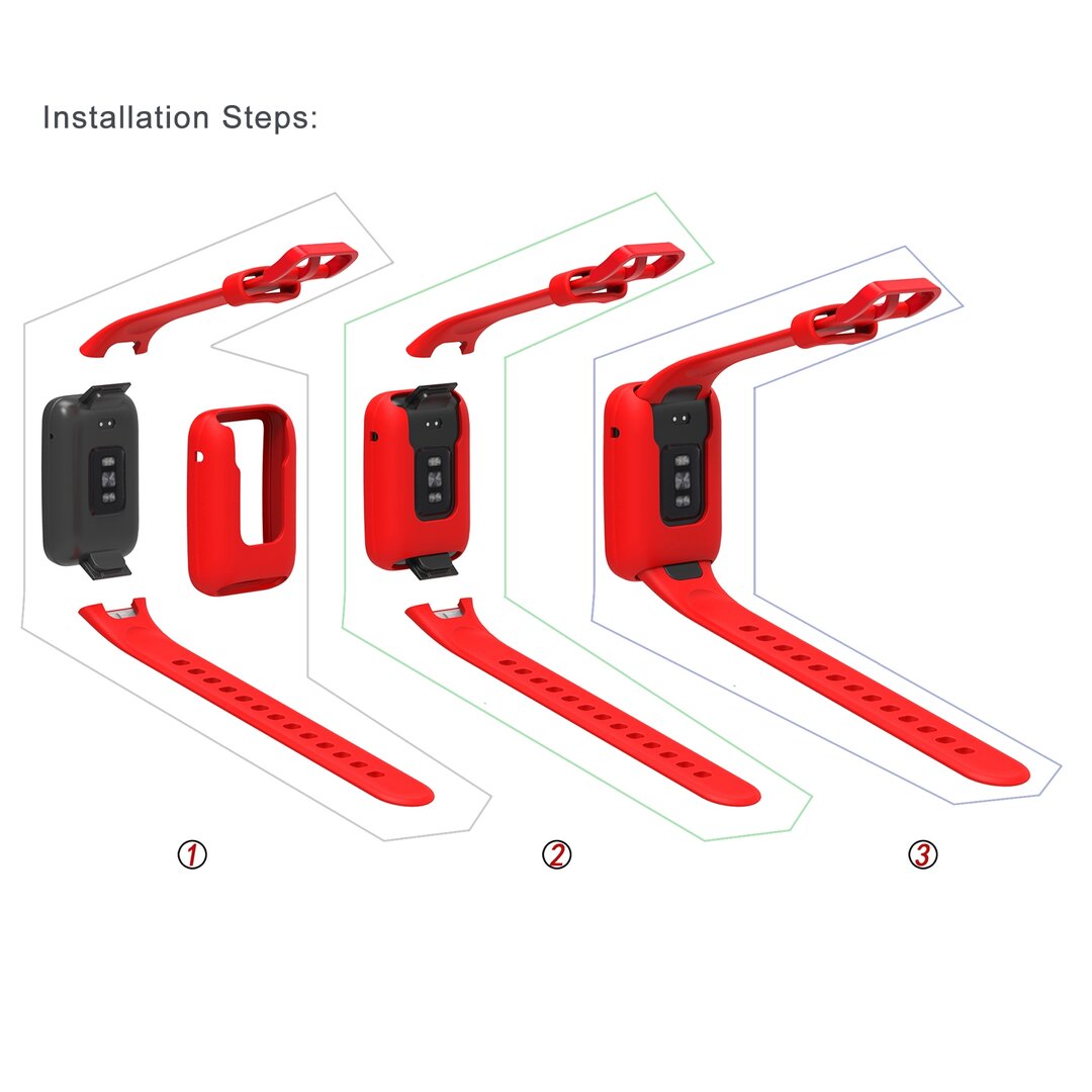 Siliconen sportbandje met case - Turquoise - Xiaomi Smart band 7 Pro