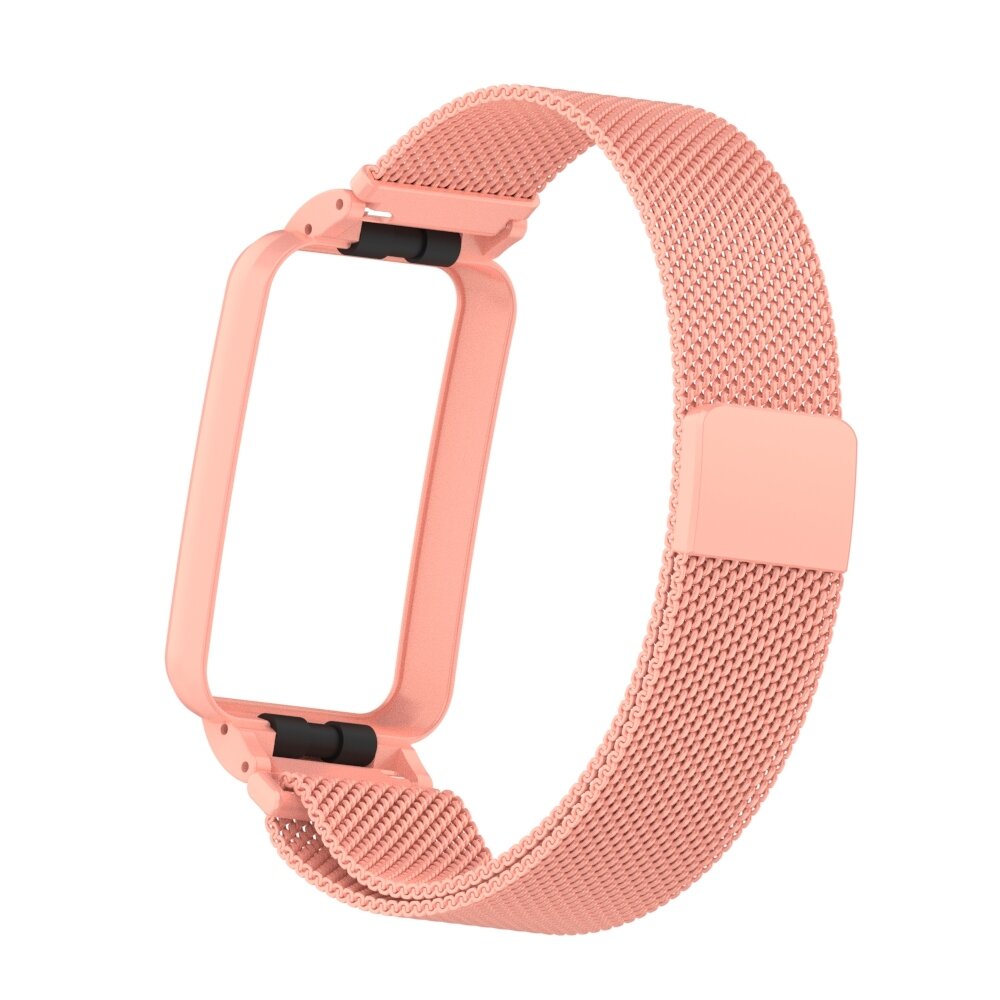 Milanese loop bandje met case - Roze - Xiaomi Smart Band 7 Pro