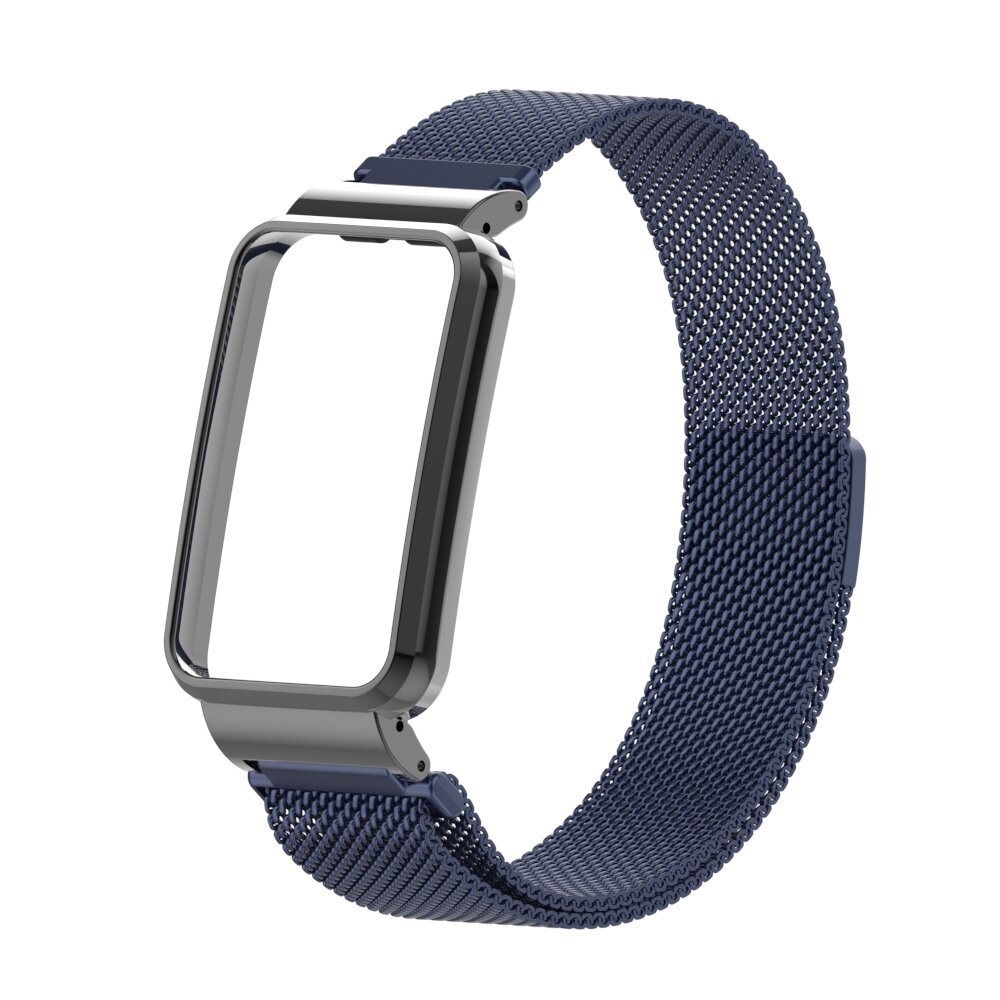 Milanese loop bandje met case - Donkerblauw - Xiaomi Smart Band 7 Pro