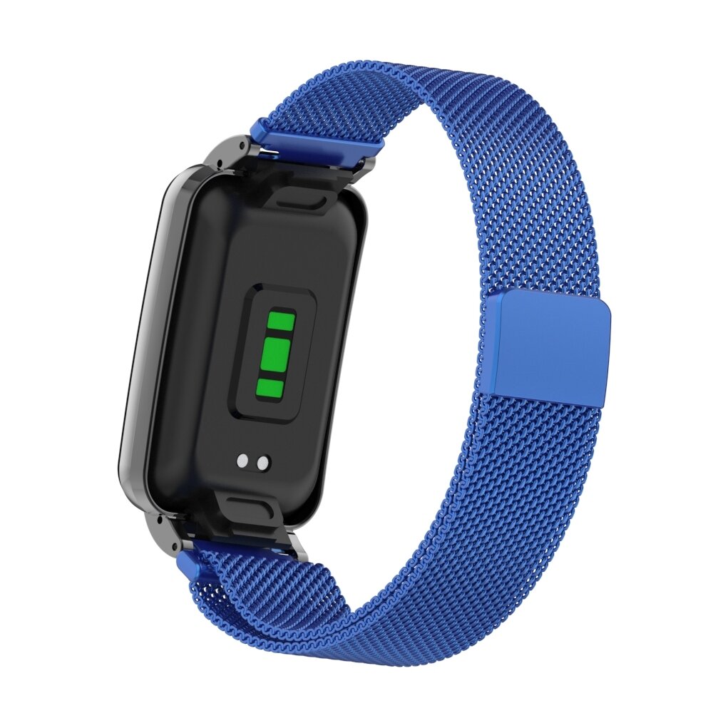 Milanese loop bandje met case - Blauw - Xiaomi Smart Band 7 Pro
