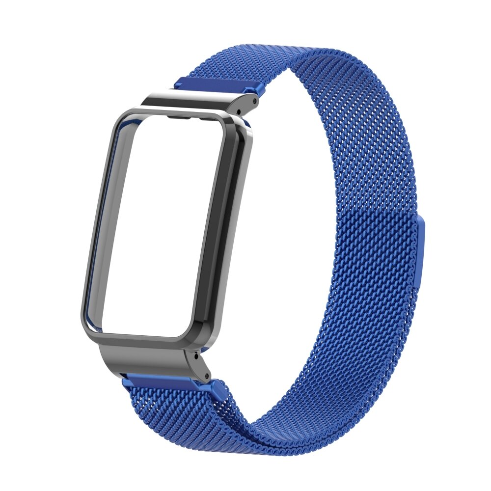 Milanese loop bandje met case - Blauw - Xiaomi Smart Band 7 Pro