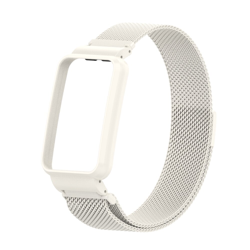 Milanese loop bandje met case - Wit - Xiaomi Smart Band 7 Pro